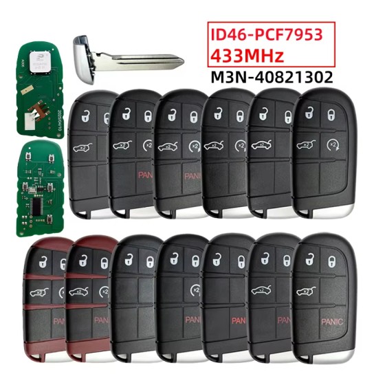 M3N40821302 ID46 PCF7945/53A 433MHz 2/3/4/5BTN Replacement Car Remote Key For Jeep Grand Cherokee Dodge Chrysler RAM SRT Hellcat